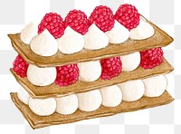 Mille-feuille png sticker, French pastry, transparent background