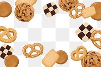 Biscuits aesthetic png frame, transparent background