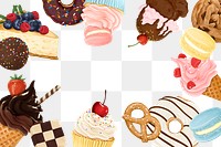 Aesthetic desserts png frame, transparent background