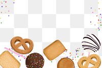 Homemade biscuits png border, transparent background