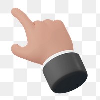 3D businessman's png hand pointing finger illustration, transparent background