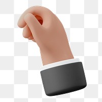 3D businessman's png hand holding object illustration, transparent background