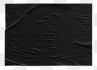 Black wrinkled png paper, blank design space, transparent background