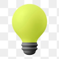 3D light bulb png sticker, creative graphic, transparent background