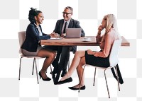 Business people meeting  png sticker, transparent background