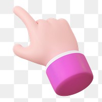 PNG hand clicking, 3d elements, transparent background