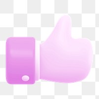 PNG thumb up, 3d elements, transparent background