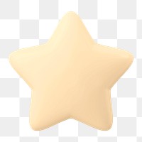 PNG yellow star, 3d elements, transparent background