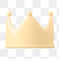 PNG golden crown, 3d elements, transparent background