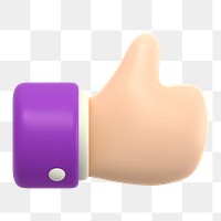 Thumbs up png 3D sticker, transparent background