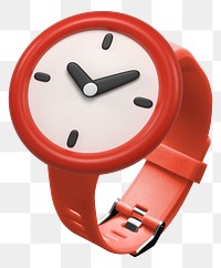 Analog watch png 3D sticker, transparent background