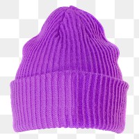 Png purple beanie hat isolated sticker, transparent background