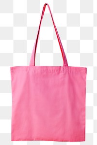 Png pink tote bag isolated sticker, transparent background