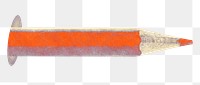 Orange color pencil png sticker, transparent background