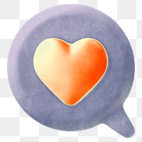 Heart speech bubble png sticker, transparent background