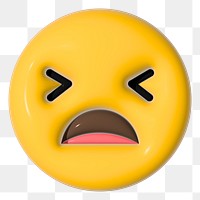 Png weary 3D emoticon, transparent background