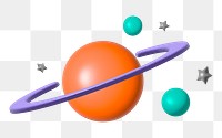 Png Saturn 3D illustration, transparent background