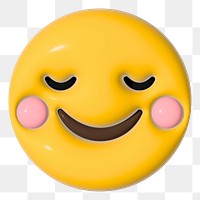 Happy zen 3D emoticon, transparent background