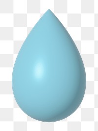 Png water drop 3D illustration , transparent background