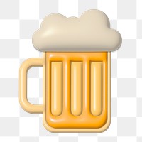 Beer 3D illustration png, transparent background