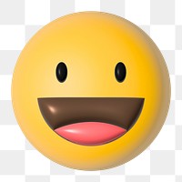 Smile 3D emoticon png, transparent background