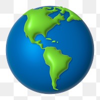 World 3D illustration png, transparent background