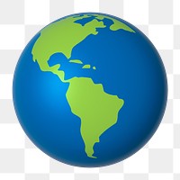 Earth 3D illustration png , transparent background