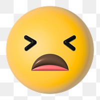 Png weary 3D emoticon, transparent background