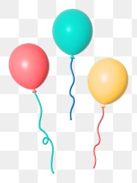 Ballon 3D illustration png, transparent background