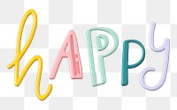 Happy 3D typography png , transparent background