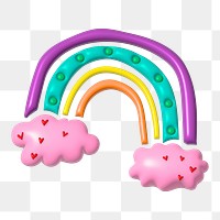 Rainbow 3D illustration png, transparent background