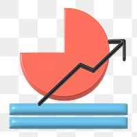 Png pie chart 3D illustration, transparent background