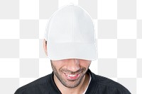 White baseball cap png sticker, design space, transparent background