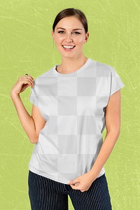 Women's t-shirt png transparent mockup