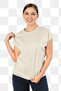 Beige t-shirt png sticker, design space, transparent background