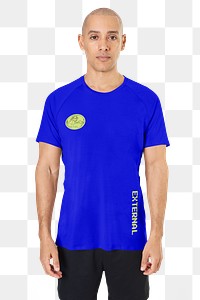 Blue t-shirt png sticker, design space, transparent background