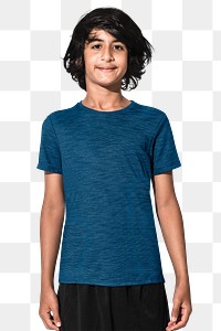 Blue t-shirt png sticker, design space, transparent background