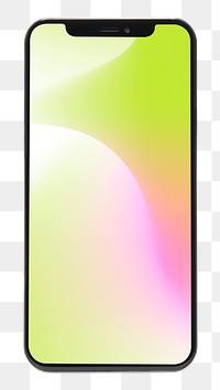 Mobile phone png gradient screen sticker, transparent background