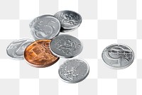 Coins png sticker, transparent background