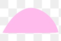 Pink semicircle png badge sticker, transparent background