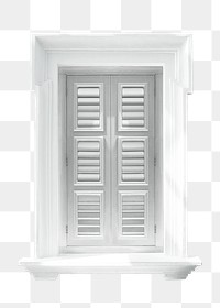 White wooden window png sticker, transparent background