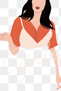 Girl illustration png sticker, transparent background