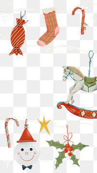 Christmas border png cute sticker, transparent background