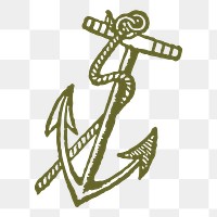 Anchor png sticker, drawing illustration, transparent background