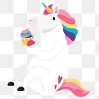Cute unicorn png sticker, pastel illustration, transparent background