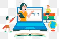 Online learning png sticker, education, transparent background