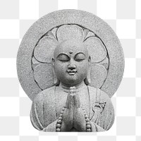 Japanese Buddha sculpture  png sticker, transparent background