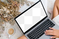 Laptop screen png mockup, transparent design