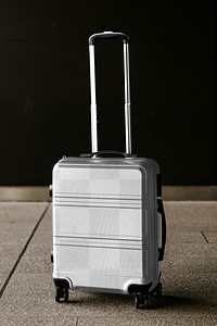 Travel luggage png mockup, transparent design