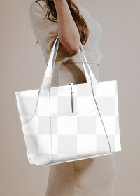 Leather bag png mockup, women's accessory, transparent design